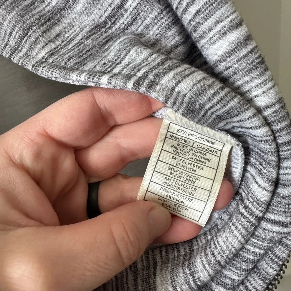 Cupcakes and Cashmere McLaren Stripe Knit Crop Moto Jacket Grey Black Size XS